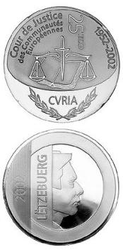 50 jaar Europees Gerechtshof 25 euro Luxemburg 2002 proof in blister